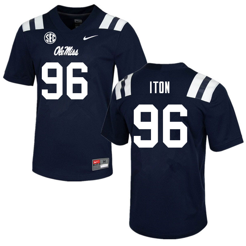 Isaiah Iton Ole Miss Rebels NCAA Men's Navy #96 Stitched Limited College Football Jersey EWJ3558IJ
